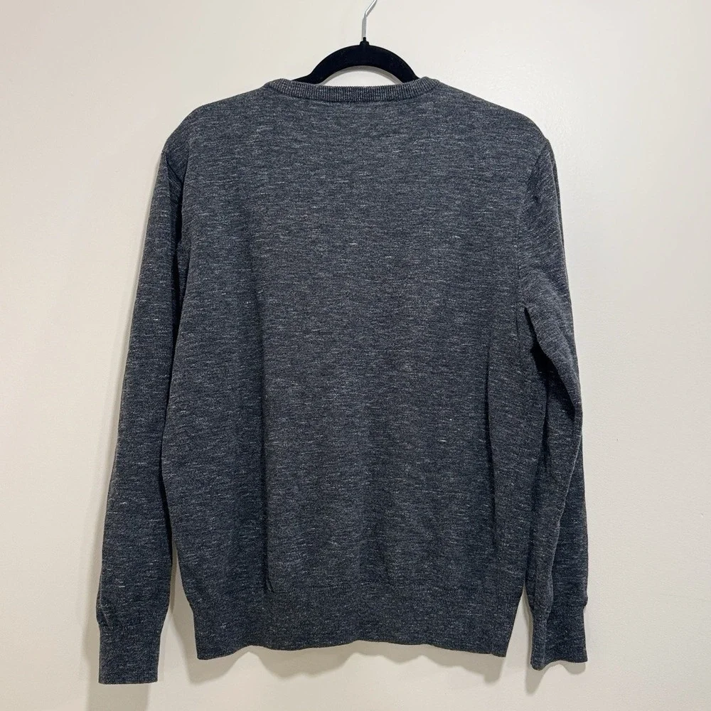 J Crew Sweater Gray Cotton Long‎ Sleeve Crew Neck Pullover Men's L Minimalist